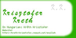 krisztofer kreth business card